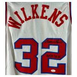 Lennny Wilkens Autographed w/ JSA COA and Inscribed Hawks Basketball Jersey