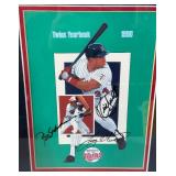 Kirby Puckett , Rod Carew, and Tony Oliva Autographed 1990 Minnesota Twins Baseball Yearbook Framed and Matted