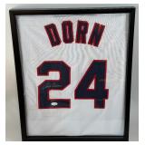 Corbin Berensen Autograph w/ JSA COA Roger Dorn Major League Baseball Jersey Framed