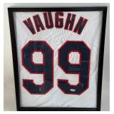 Charlie Scheen Autograph w/ PSA DNA COA Rick Vaughn Major League Baseball Jersey Framed