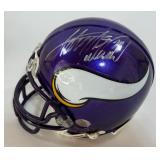 Adrian Peterson Autograph Minnesota Vikings Football Mini Helmet w/ Case