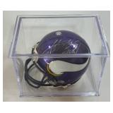 Adrian Peterson Autograph Minnesota Vikings Football Mini Helmet w/ Case