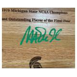 Magic Johnson Autograph w/ Beckett COA Michaigan State University Basketball Floorboard