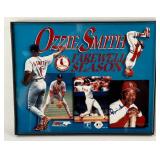 Ozzie Smith Autographed Farewell Season Photo Framed Baseball