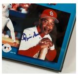 Ozzie Smith Autographed Farewell Season Photo Framed Baseball
