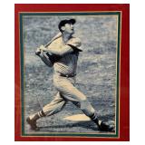 Ted Williams Autographed Number 9 Framed and Matted Baseball Piece w/ Photo - Boston Red Sox