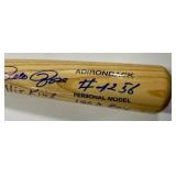 Pete Rose Autographed and Heavily Inscribed Adirondack Professional Model baseball Bat - "Hit King", "1963 ROY", "#4256"