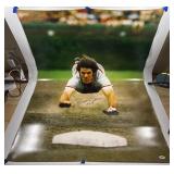 Pete Rose Autographed w/ PSA DNA COA Large Poster Inscribed "4256" Cincinnatti Reds Baseball