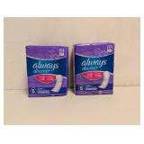 NEW ALWAYS DISCREET PADS 39CT 2 PACKS