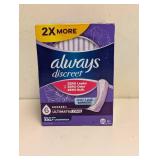 NEW ALWAYS DISCREET PADS 58Ct
