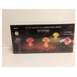 INFINITY X1 GLASS MUSHROOM LANDSCAPE LIGHTS SOLAR RECHARGEABLE