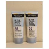 (2) NEUTROGENA ULTRA SHEER DRY TOUCH SUNSCREEN BROAD SPECTRUM SPF55