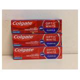 NEW COLGATE OPTIC WHITE PURPLE TOOTHPASTE 3PK