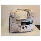 FRYE 3PC FAUX FUR COMFORTER SET QUEEN CREAM