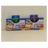 (2) THE FIRST YEARS TAKE & TOSS DOUBLE DUTY PLATES 4PK BLUE/GREEN & RED/PURPLE