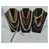 Lot of Gold Tone Costume Necklaces