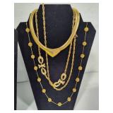 Lot of Gold Tone Costume Necklaces