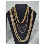 Lot of Gold Tone Costume Necklaces