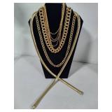 Lot of Gold Tone Costume Necklaces