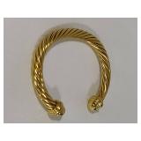 David Yurman 18K Yellow Gold Cable Cuff Bracelet