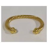 David Yurman 18K Yellow Gold Cable Cuff Bracelet
