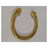 David Yurman 18K Yellow Gold Cable Cuff Bracelet