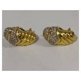 David Yurman 18K Diamond Shrimp Earrings