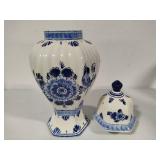 Delft Blue Beautiful Lidded Vase