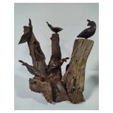 Driftwood Carved Bird Sculpture