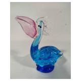 Art Glass Blue Pelican