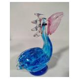 Art Glass Blue Pelican