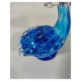 Art Glass Blue Pelican