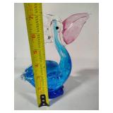 Art Glass Blue Pelican