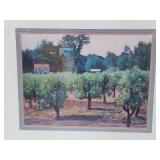 Signed Mary Silverwood Vineyard Landscape