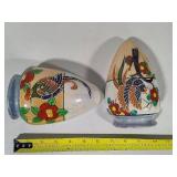 Vintage Hotto Yu Hand Painted Lusterware Wall Pockets
