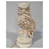 MCM Lighted Porcelain Owl Lamp
