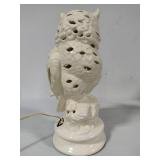 MCM Lighted Porcelain Owl Lamp