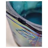Indiana Blue Carnival Glass Lidded Jar