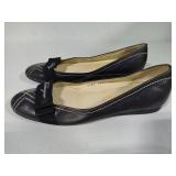 Salvatore Ferragamo Black Leather Flats (sz 8)