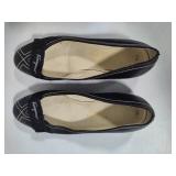 Salvatore Ferragamo Black Leather Flats (sz 8)