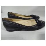 Salvatore Ferragamo Black Leather Flats (sz 8)