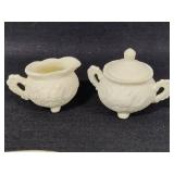 Porcelain White Rose Miniature Tea Set