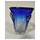 Cobalt Blue Murano Blown Glass Vase
