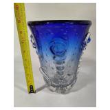 Cobalt Blue Murano Blown Glass Vase