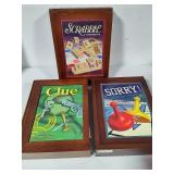 Vintage Boxed Board Games - Scrabble, Clue & Sorry
