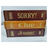Vintage Boxed Board Games - Scrabble, Clue & Sorry