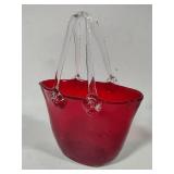Ruby Red Art Glass Handbag