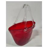 Ruby Red Art Glass Handbag