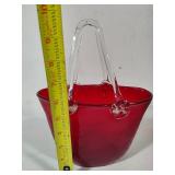 Ruby Red Art Glass Handbag
