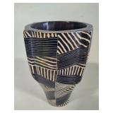 Geometric Soapstone Carved Vase